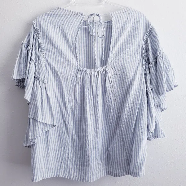 Anthropologie Pilcro Sybil Ruffle Teir Sleeve Blouse - Image 5