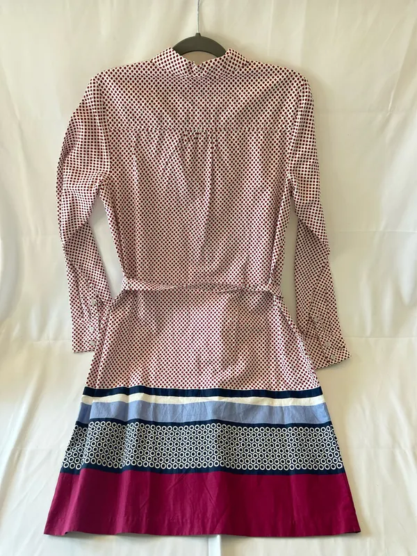 TOMMY HILFIGER Polka Dot Printed Long Sleeve Collared Shirt Dress Size Medium - Image 6