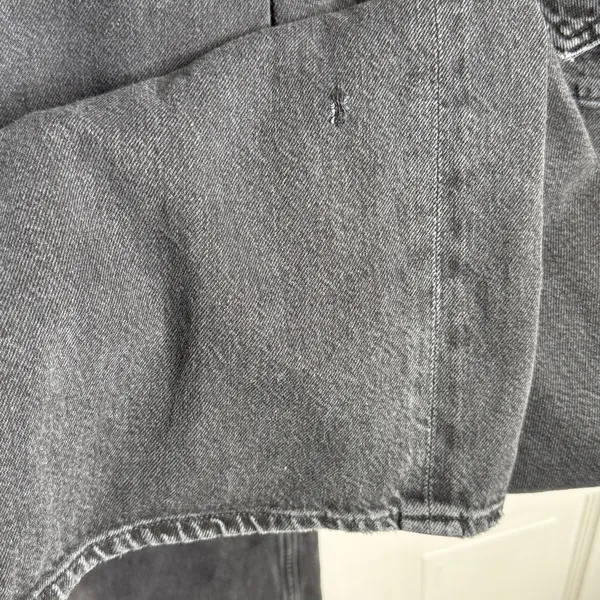 Agolde Minka Cargo Denim Wide-leg Jeans in Black W1887 Sz 28 - Image 12