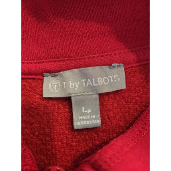 T by Talbots Red Crimson Pullover Sweatshirt Crew Neck Long Sleeve Womens Size L - Image 6