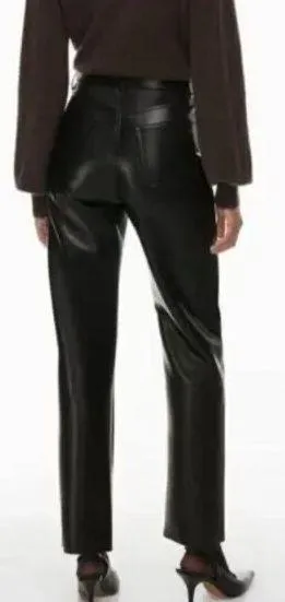 NEW ARITZIA WILFRED ADELE FLARED VEGAN LEATHER PANTS IN BLACK SIZE 4! - Image 2