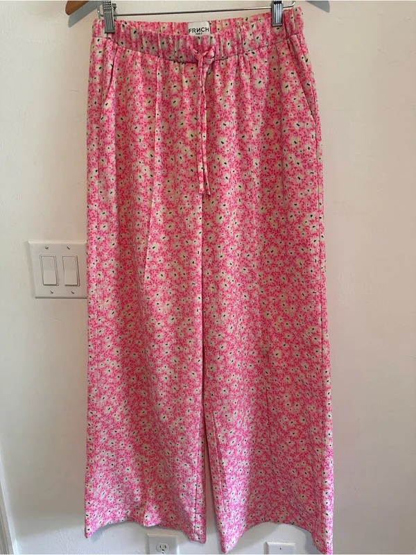 FRNCH Brittany Wide Legs In Pink Floral Pattern Sz M - Image 7