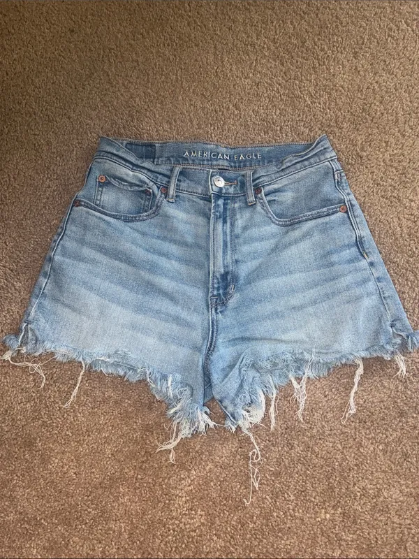 American Eagle Outfitters Light Wash Shorts high rise 90s boyfriend shorts stret - Image 2