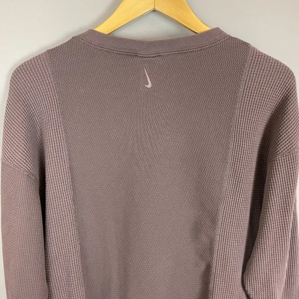 Nike Yoga Dri-Fit Luxe Cover-Up Shirt‎ Women Long Sleeve Henley Size Medium Knit - Image 6