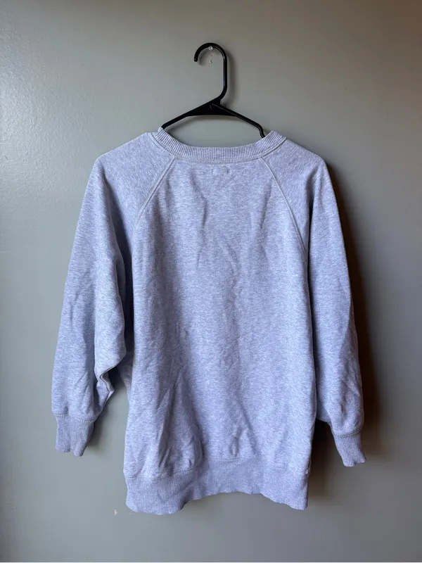 Aerie Women’s Small Gray Oversized Crewneck Sweatshirt Cozy Pullover - Image 5