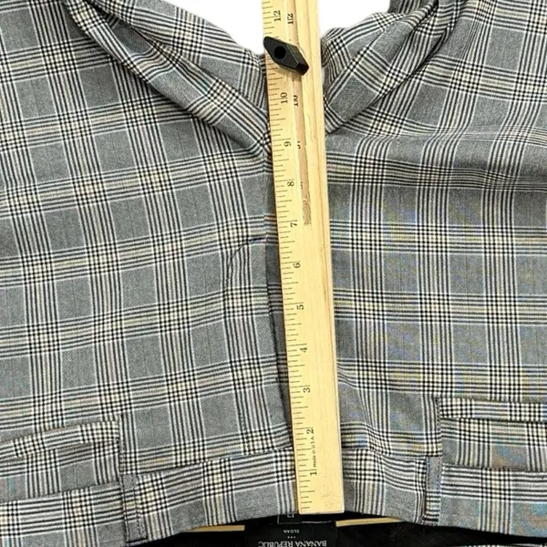 Banana Republic Sloan Plaid Black Tan Slim Leg Trousers Pants size 12 Pockets - Image 5