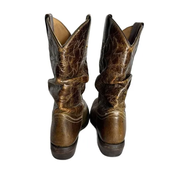 DOUBLE H Western Distressed Tan Brown Slouch Boots Womens 7.5 M - Image 6