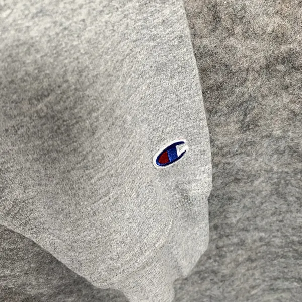 Champion Womens Hoodie Sweatshirt‎ Gray Pullover Long Sleeve Spellout Small - Image 7