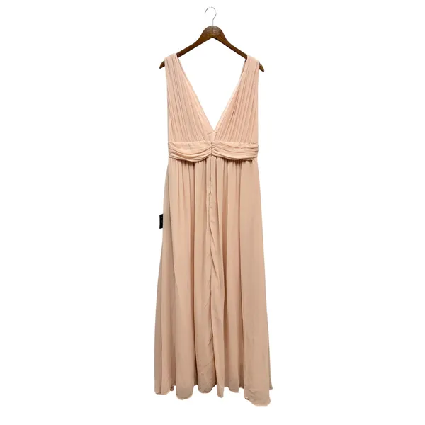 Lulus Heavenly Hues Blush Pink Chiffon Pleated Maxi Dress size X-Large NWT - Image 4