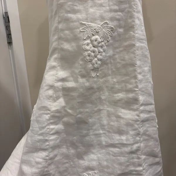 Corey Lynn Calter Anthropologie Lorient White Linen Crochet Mini Dress 6 Cottage - Image 9