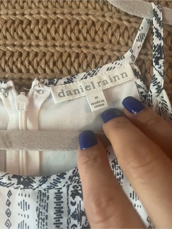 Daniel Rainn White and Navy Striped Halter Maxi Dress - Image 3