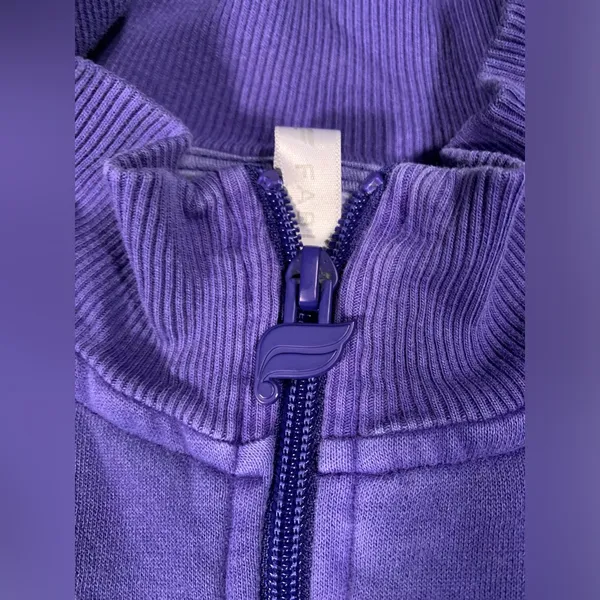 Fabletics Purple Quarter-Zip Sweatshirt large - Image 4