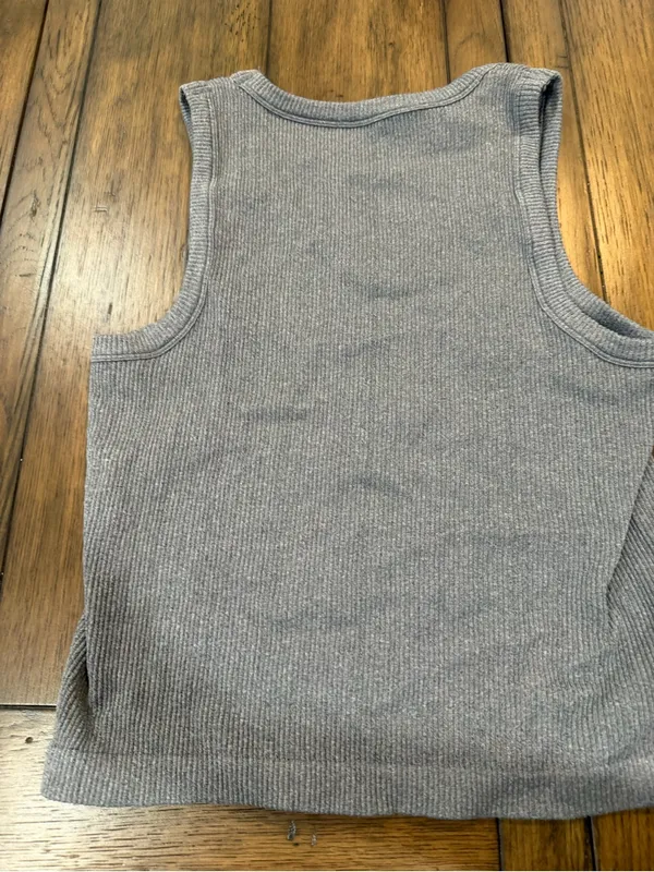 Source Unknown Heather Gray Ribbed Tank Top athleisure - Image 3