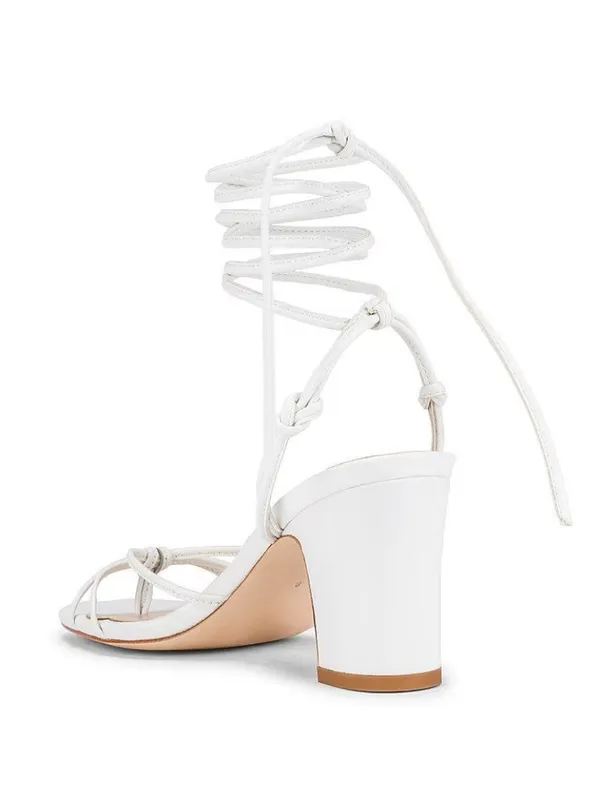 LPA Nicolo Low Heels in White Leather 9.5 New Womens sandals - Image 3