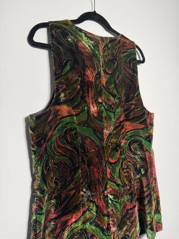 Velvet MultiColor Long Vest Vintage 90s - Image 3