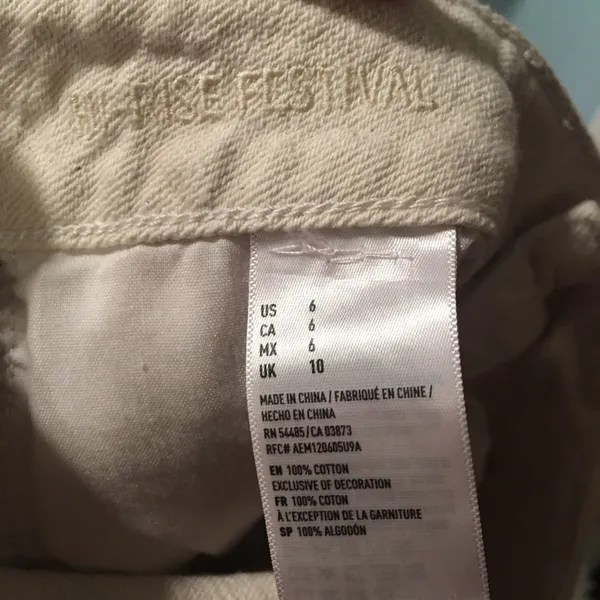 American Eagle Americana Hi-rise festival cutoff white denim shorts - Image 3