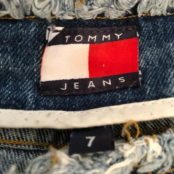 Vintage Tommy Jeans Frayed WB Hipster‎ Flare Jeans - Image 8