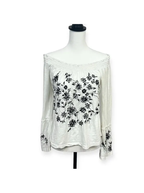 Anthropologie Annie Embroidered Off-The-Shoulder Blouse Size M Boho - Image 3