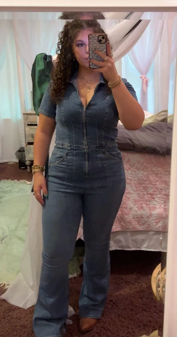 Free People Jayde Denim Jumpsuit - Image 5