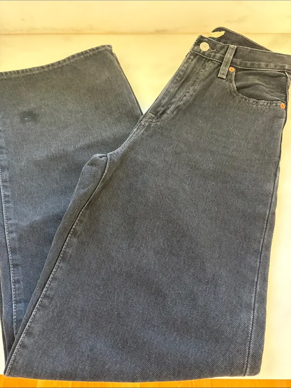 Levi's Women's Charcoal Wide Leg Jeans - Image 6