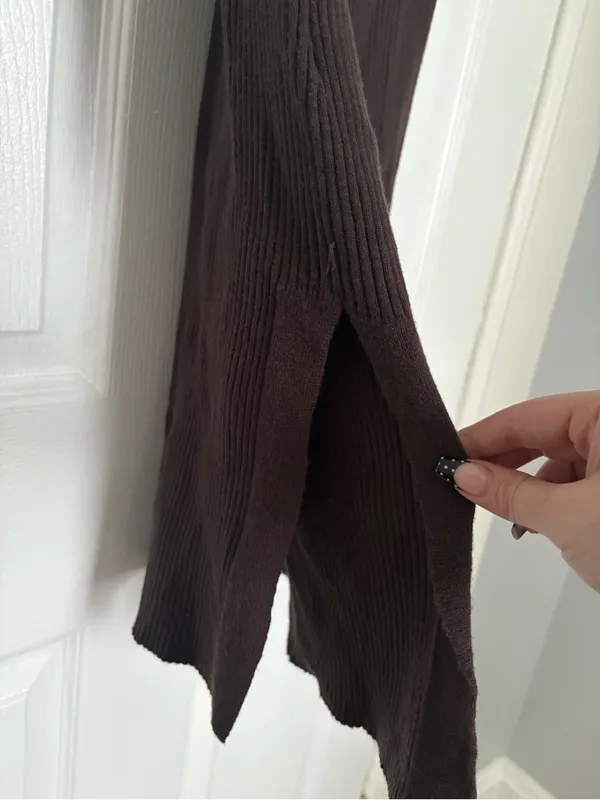 NWT Magaschoni Chocolate Brown Ribbed Sleeveless Midi Sweater Dress XL - Image 5
