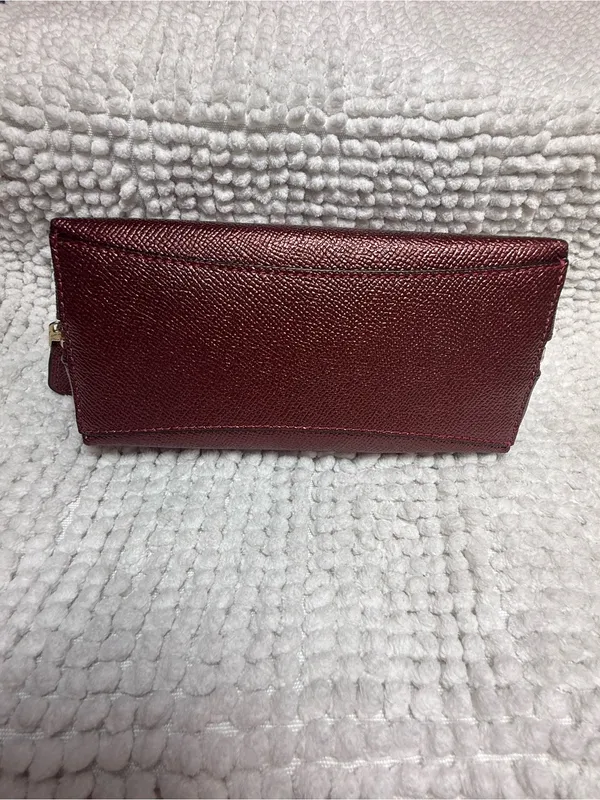 Coach Metallic Cherry Leather Cosmetic Case Makeup Bag Zip Pouch F23332 - Image 6