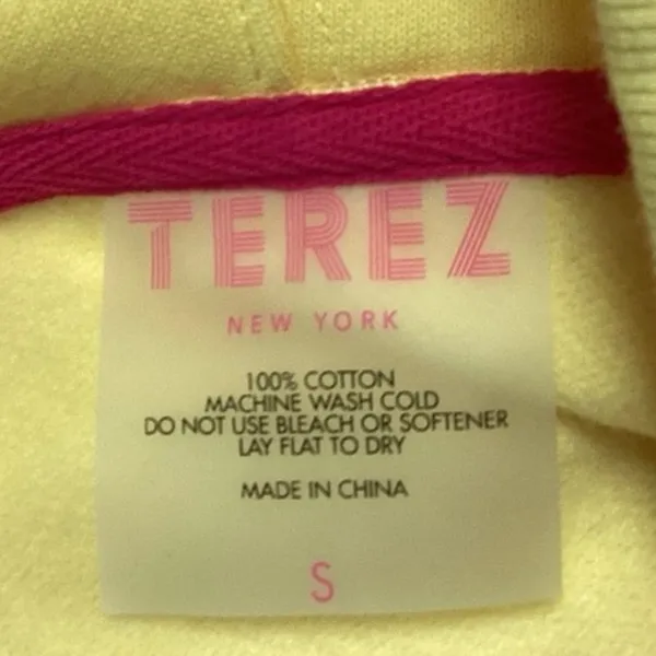 Terez Yellow Mushroom Rainbow Graphic Hoodie Hooded Jacket Sweatshirt Top Size S - Image 3