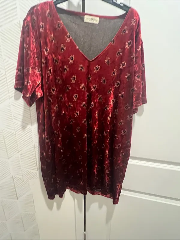 Natural Life Red Velvet Dress size L - Image 9