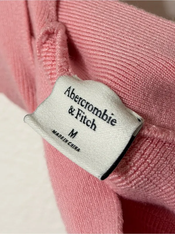 Abercrombie & Fitch Ottoman Ribbed Cross-Back Tank Top Size Medium Pink - Image 4