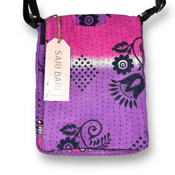 New Sari Bari Crossbody Satchel Bag | Vintage‎ Sari Purse | Handmade | India - Image 3