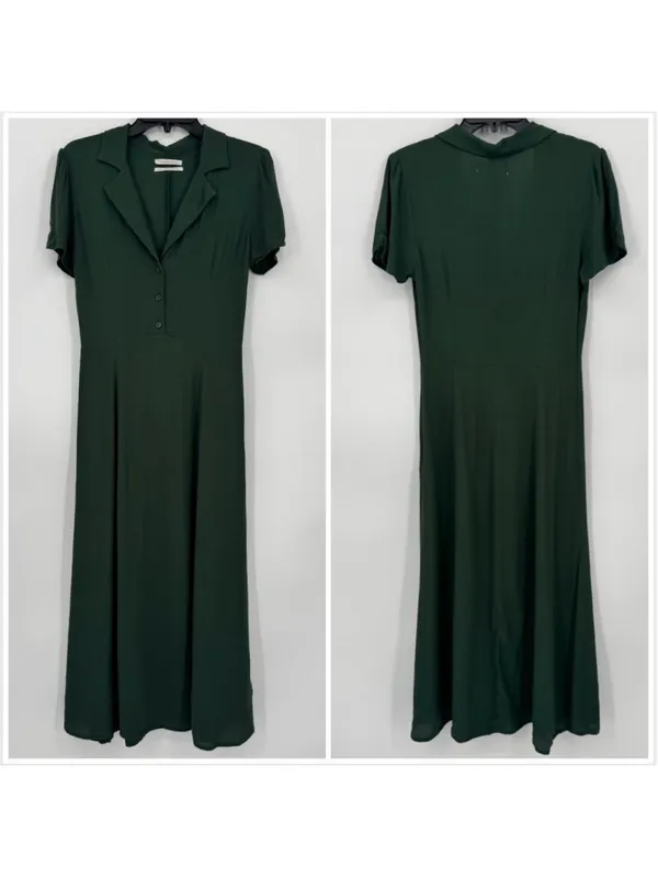 Urban Outfitters Green Short Sleeve Midi Dress XSP - Image 2