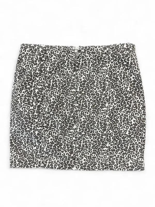 Free People Denim Leopard/Cheetah  Print Mini Skirt - Image 7