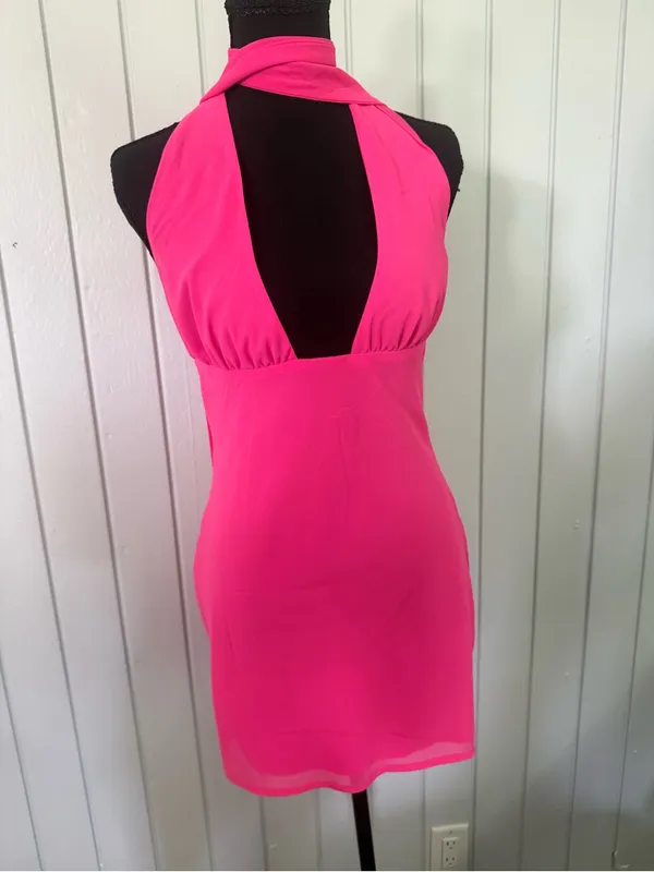 Peppermayo Fuchsia Halter Mini Dress - Image 2