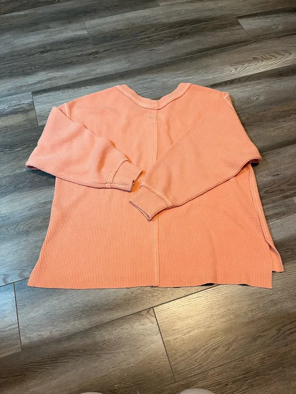 Aerie Wonder Peach Coral V-Neck Sweatshirt - Image 6