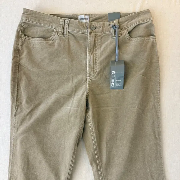 Chico's Vintage Cord Pant Womens 2 (US12/L) Almond Tan Corduroy Straight Leg NWT - Image 7