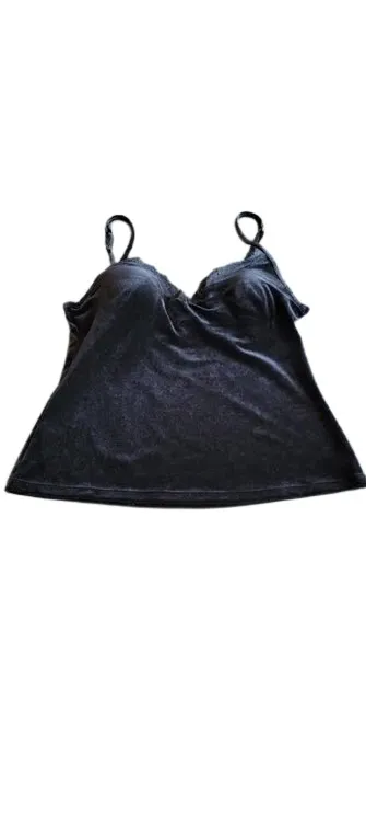 Gilligan O'Malley Womens Black Velvet Chemise and Matching Shorts Sleepwear Set - Image 2