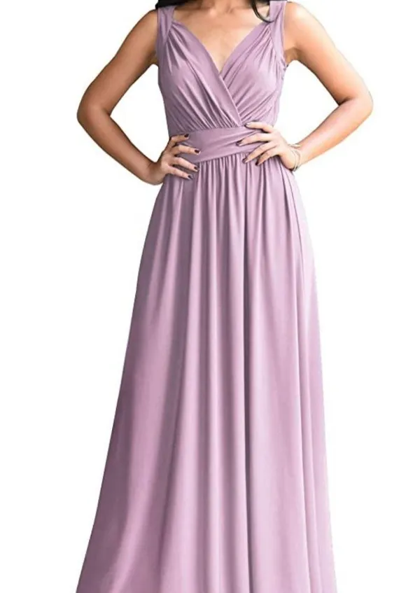 Long Sleeveless Flowy Bridesmaid Cocktail Evening Purple Size M - Image 6
