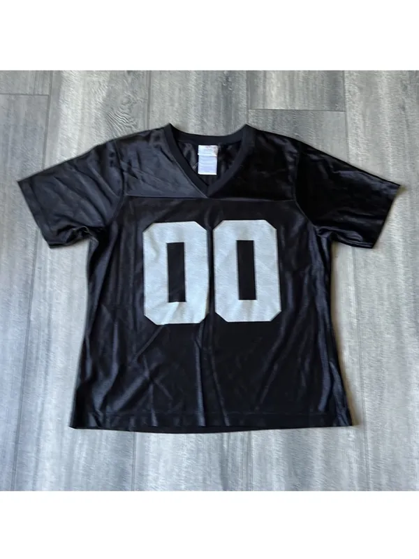 NFL Team Apparel Women Raiders V Neck Jersey Black Gray 00 Vegas Football M - Image 3