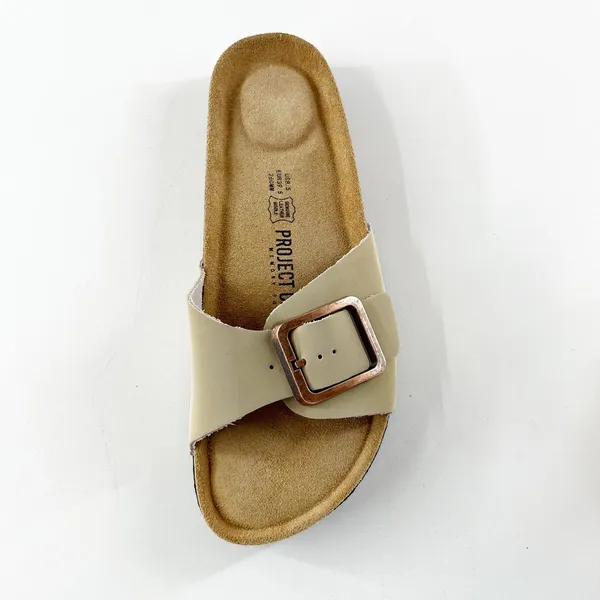 Project Cloud Ibiza Genuine Leather Slide Buckle Sandals Sandcastle Tan 8.5 - Image 7