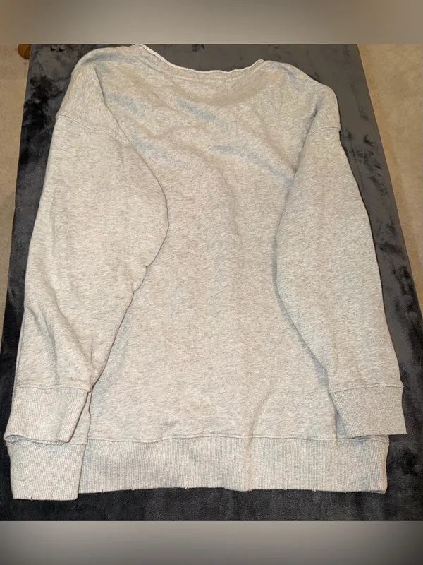 Aerie Lace Up Oversized Crew Sweatshirt in Gray Size Medium - Image 12