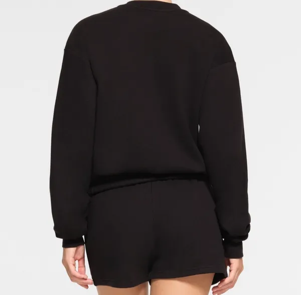 Boyfriend Fleece Crew Neck Pullover 'Onyx' - Image 8