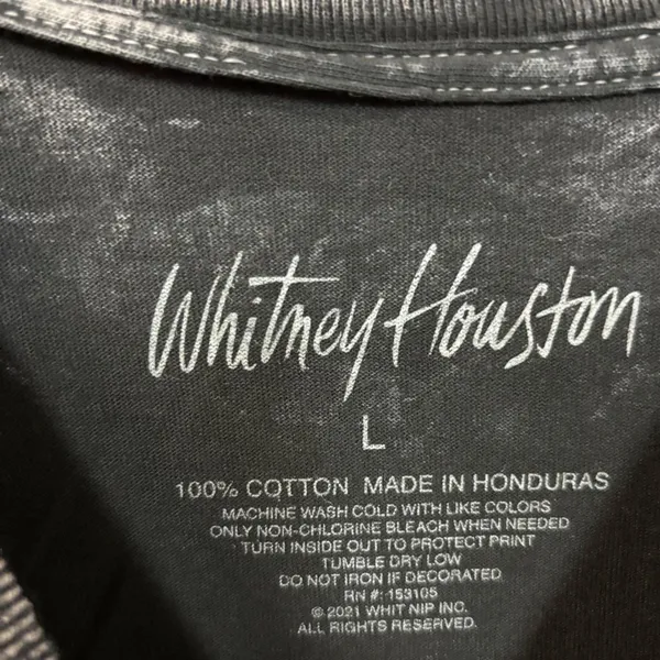 Whitney Houston Collage black tee size large - Image 4
