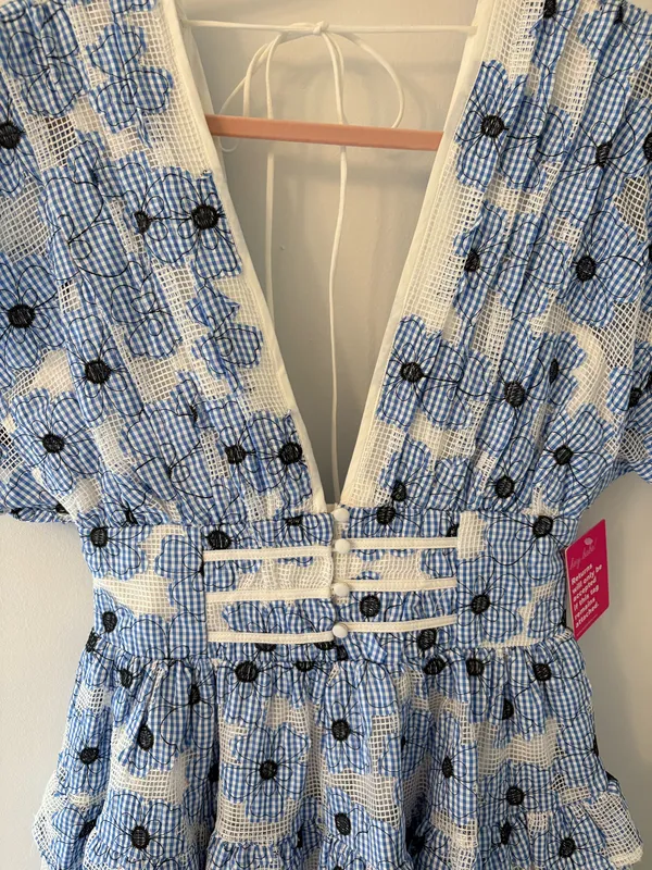 BuddyLove Blue Mini Plunge Dress - Image 2