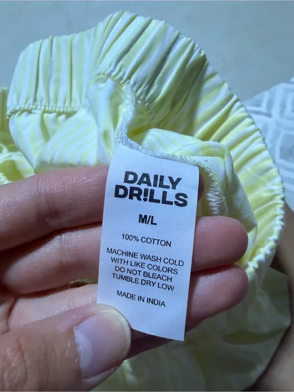 Daily drills Light Yellow Striped Women's cotton boxer Shorts M/L - Image 7
