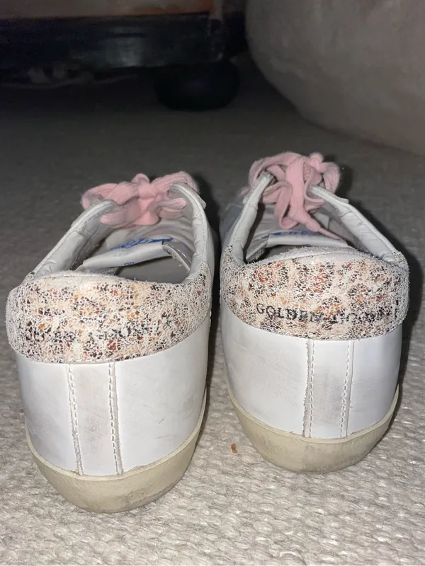 Golden Goose Super-Star Sneakers in white and pink - Image 9