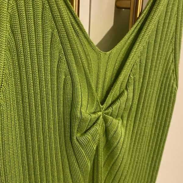 Anthropologie Callahan Lime Knitwear Ribbed Maxi tank dress Resortwear casual chic Vacation - Image 5