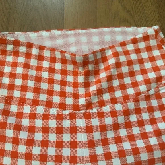 NWT TeezHer Orange Gingham Capri Slim Pants - Image 9