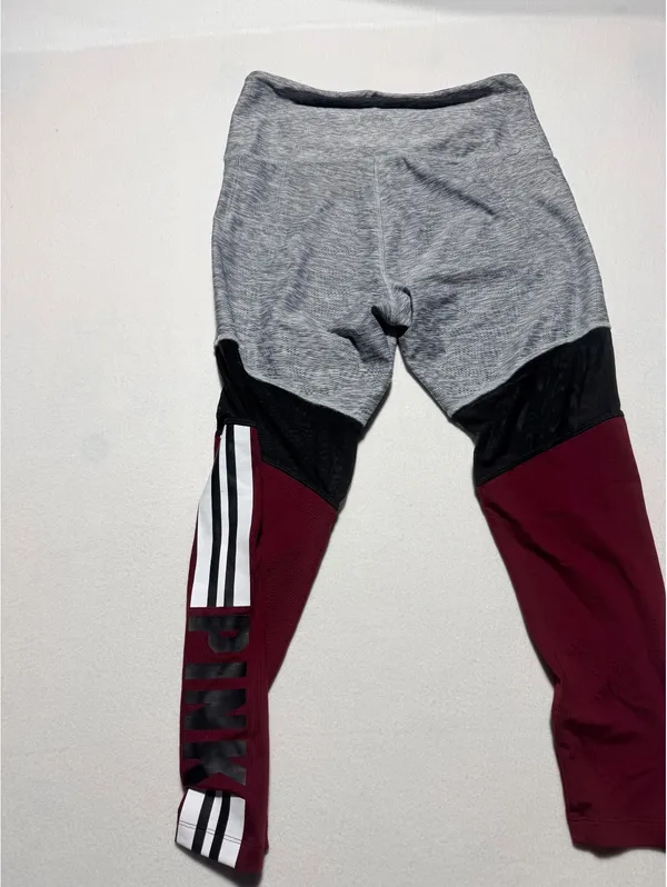 PINK Victoria’s Secret Ultimate Colorblock Leggings Women’s Large Gray Burgundy - Image 3
