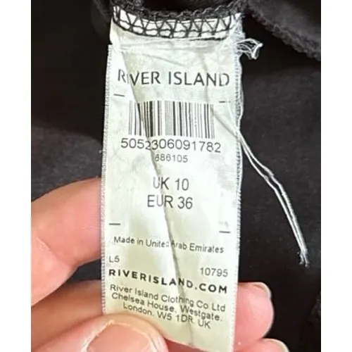 River Island Women's‎ Black Short Sleeve V-Neck Dress Size 10UK 6US - Image 7