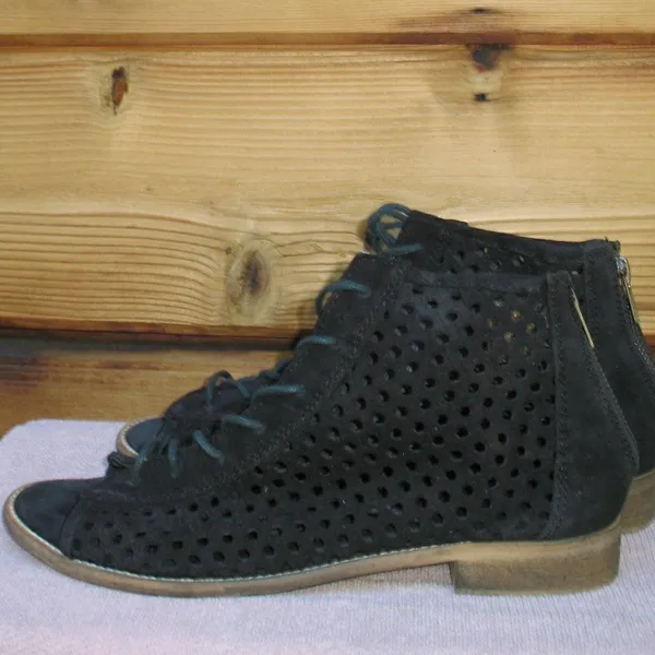 Black Laser Cut Booties  - Image 5